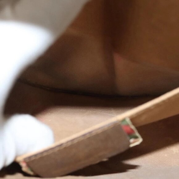 GUCCI GG Supreme Web Sherry Line Clutch Bag PVC Beige Gold 89 01 030 Auth BA4284 - Picture 14 of 16